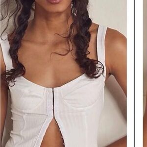 Free People White Serenity Corset. Size M NWT